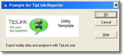 The TipLink Reporter utility template